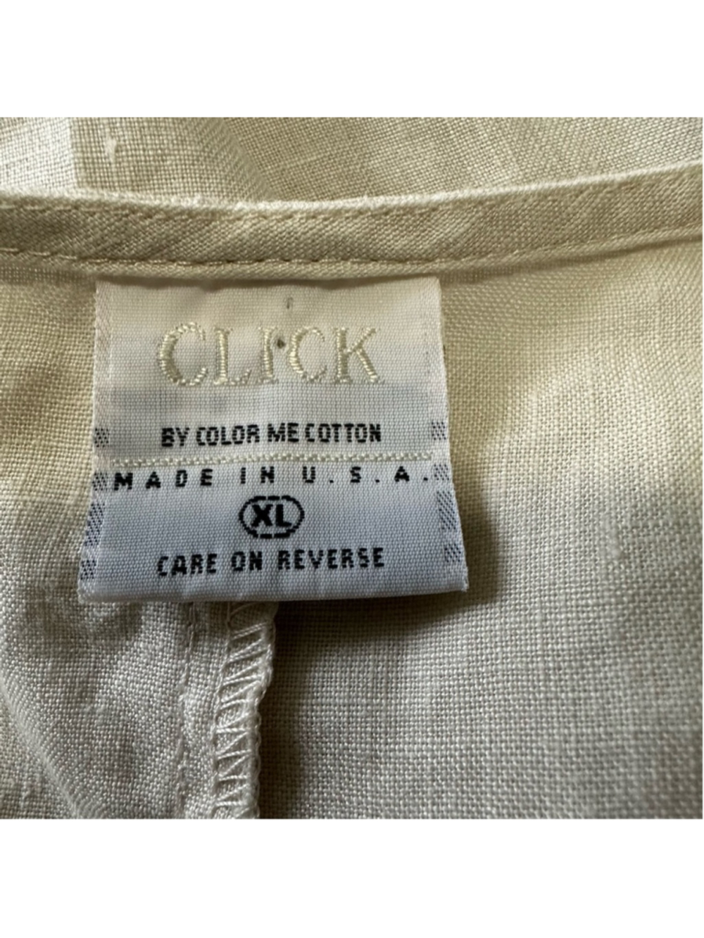 Click By Colour Me Cotton 100% Linen Button Down Tunic Top Beige XL Lagenlook - Picture 4 of 13